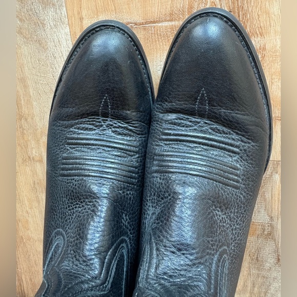 Ariat black leather stitched cowboy boots - Picture 7 of 11